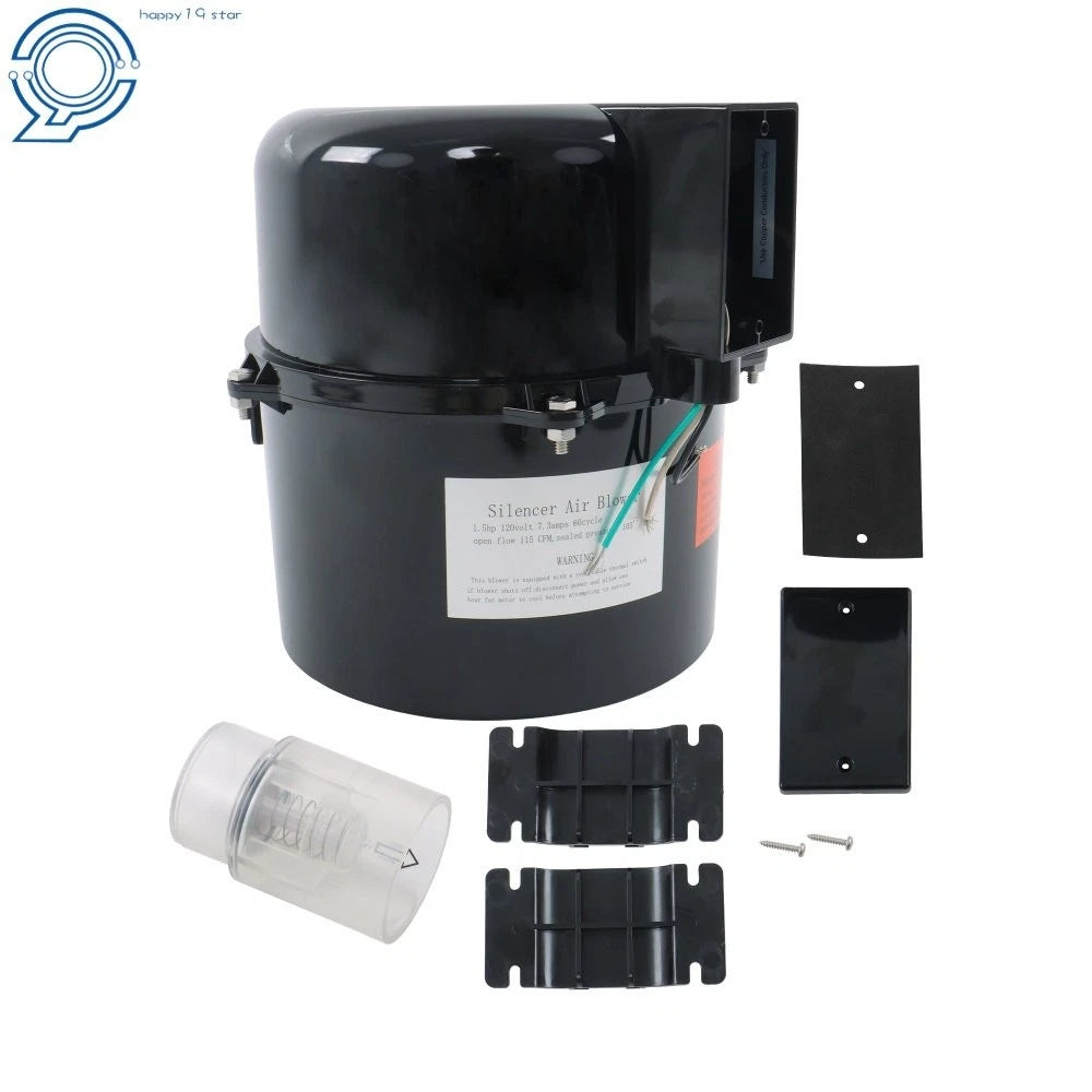 Air Supply Silencer Blower Motor for Hot Tubs & Spas (1.5 HP, 120V)