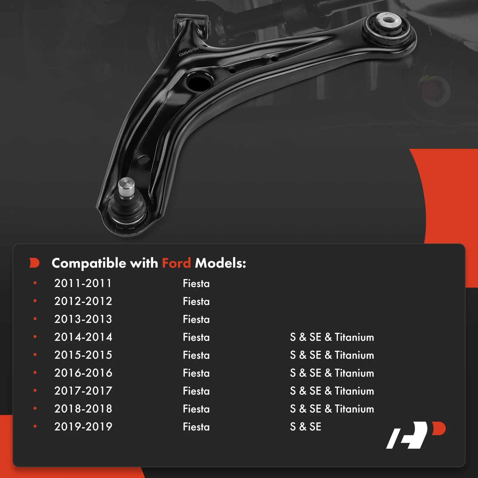 Front Left Lower Control Arm with Ball Joint for Ford Fiesta (2011-2019)