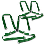 Set of 2 Green Nylon 2" Camlock Racing Seat Belt Harness for Universal Fit