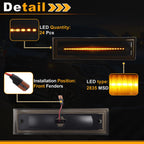 Set of 2 Side Marker Fender Lights GM2550115 for Chevrolet Blazer (1987–1991) Smokey Lens