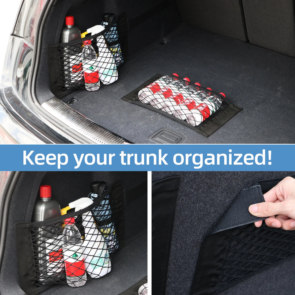 2 Pack Universal Mesh Cargo Net for Car Trunk Storage