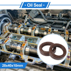 2X Oil Seal Rotary Shaft Seal FKM Rubber 28x40x10mm for Various Models