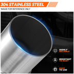 10" Length 2.25" OD Double Braid Stainless Steel Flex Tube Exhaust Pipe