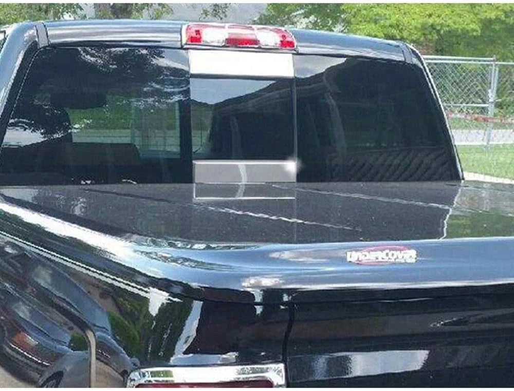 2pc. Luxury FX Stainless Rear Hatch Window Trim Set for 2014-18 Chevy Silverado