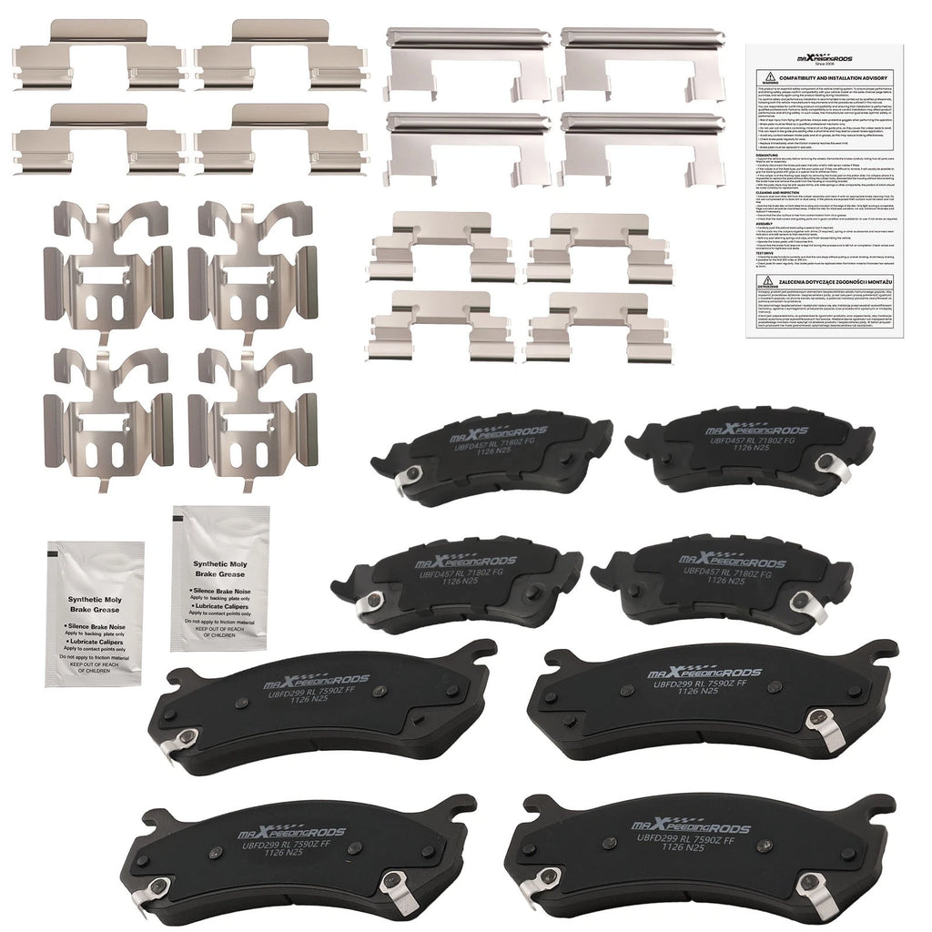 Front Rear Ceramic Brake Pads for Chevrolet Silverado 1500 (1999–2006/Astro 2003–2005)