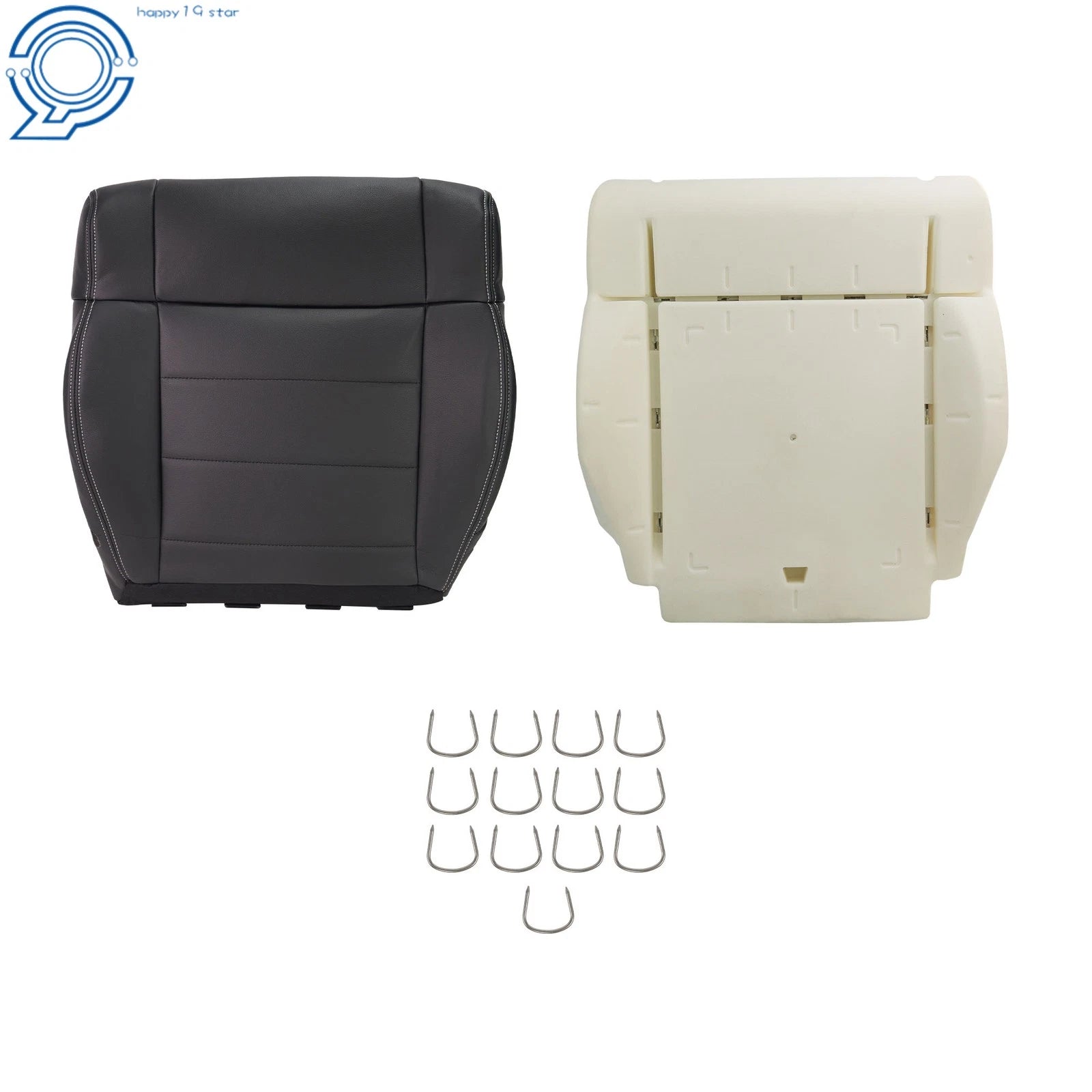 Set of 2 Driver Lower Seat Covers and Foam Cushions for Jeep Wrangler (2007–2012)