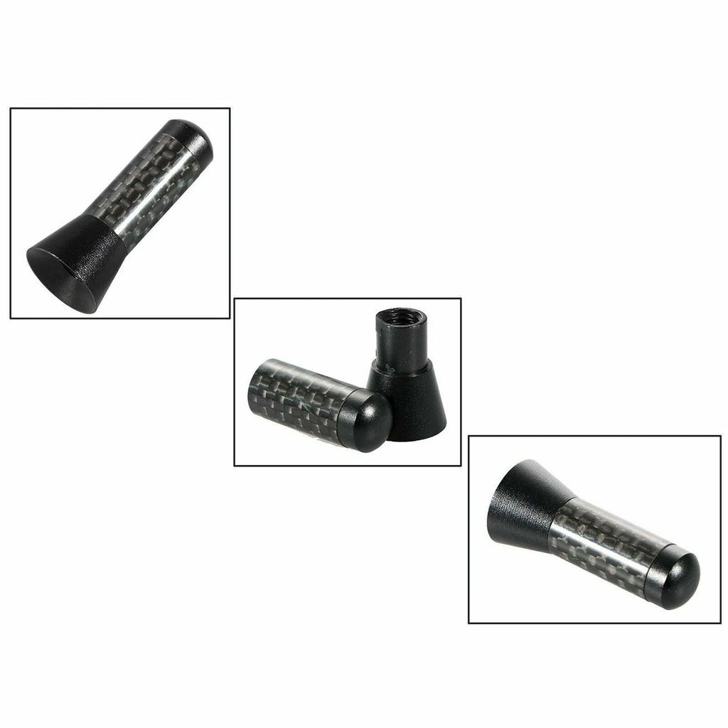 Carbon Fiber AM/FM Radio Antenna Stubby Black Universal Screw (Universal)