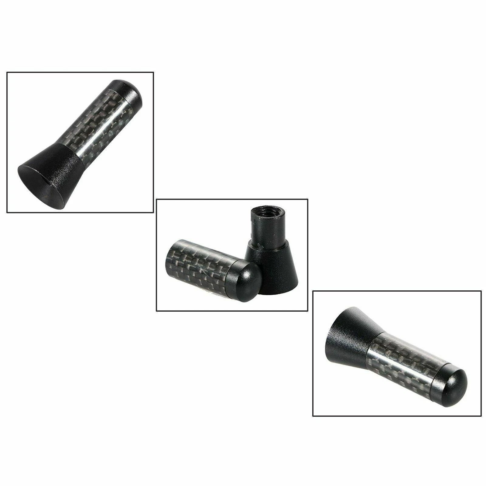 Carbon Fiber AM/FM Radio Antenna Stubby Black Universal Screw (Universal)
