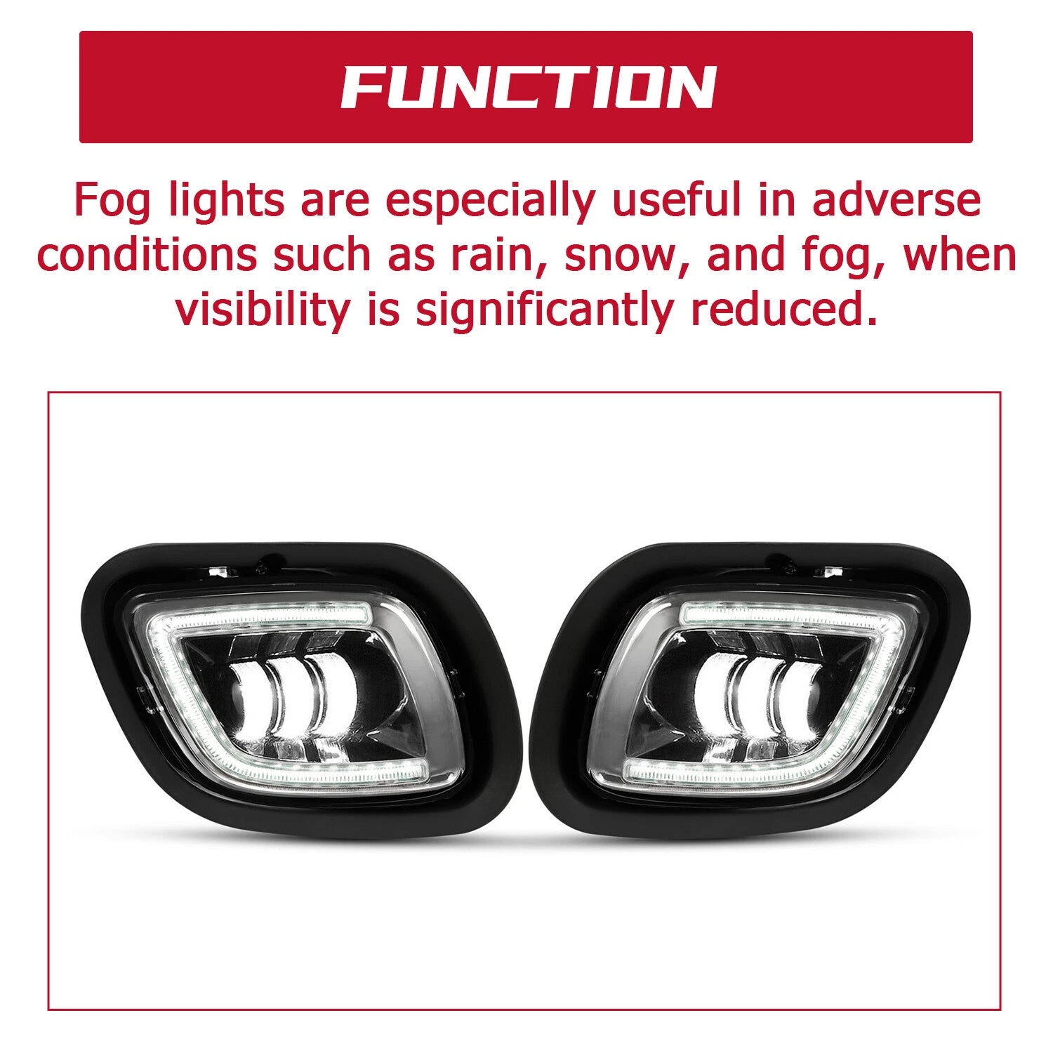 Set of 2 LED Projector Fog Lights for Freightliner Cascadia (2008-2017)