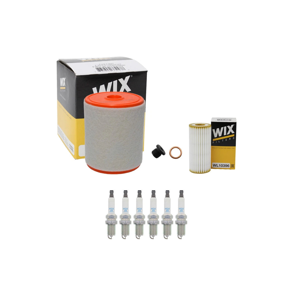 Wix Engine Air Oil Filters & NGK Spark Plugs Kit for A6 Quattro (2017–2018)