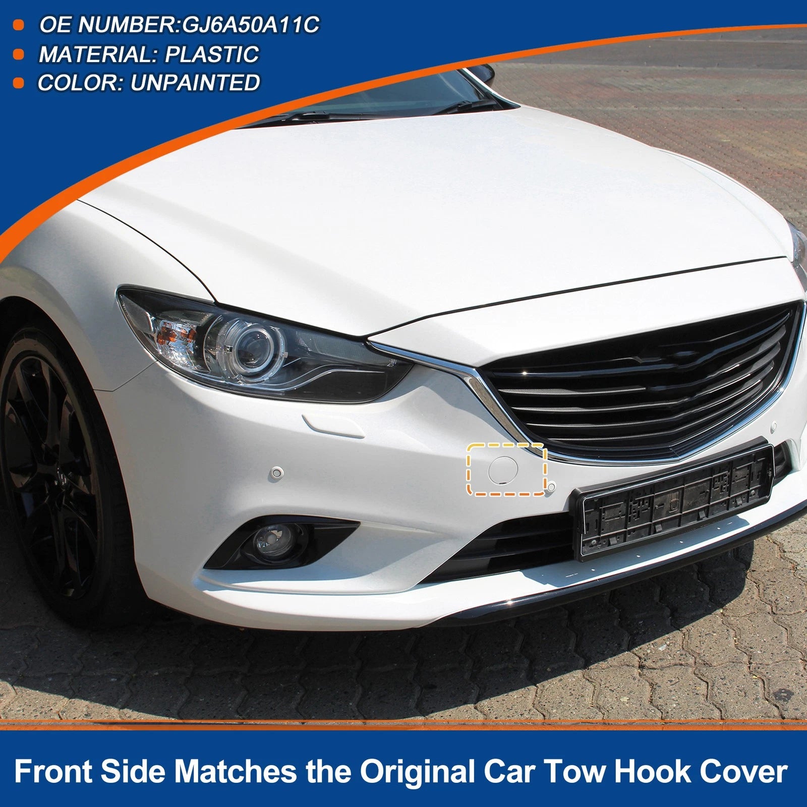 Tow Hook Cover for Mazda 6 (2003–2005) No.GJ6A50A11C Unpainted