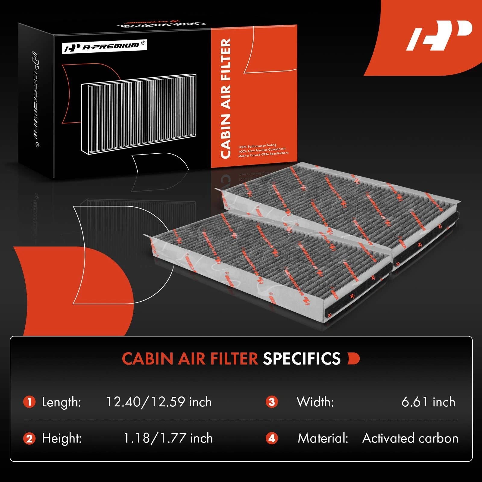 Set of 4 Activated Carbon Cabin Air Filters for BMW 528i 2008–2010 535i