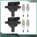 2 Ignition Coils & 4 Spark Plugs for Mercedes-Benz C230 SLK230 (1998–2000)