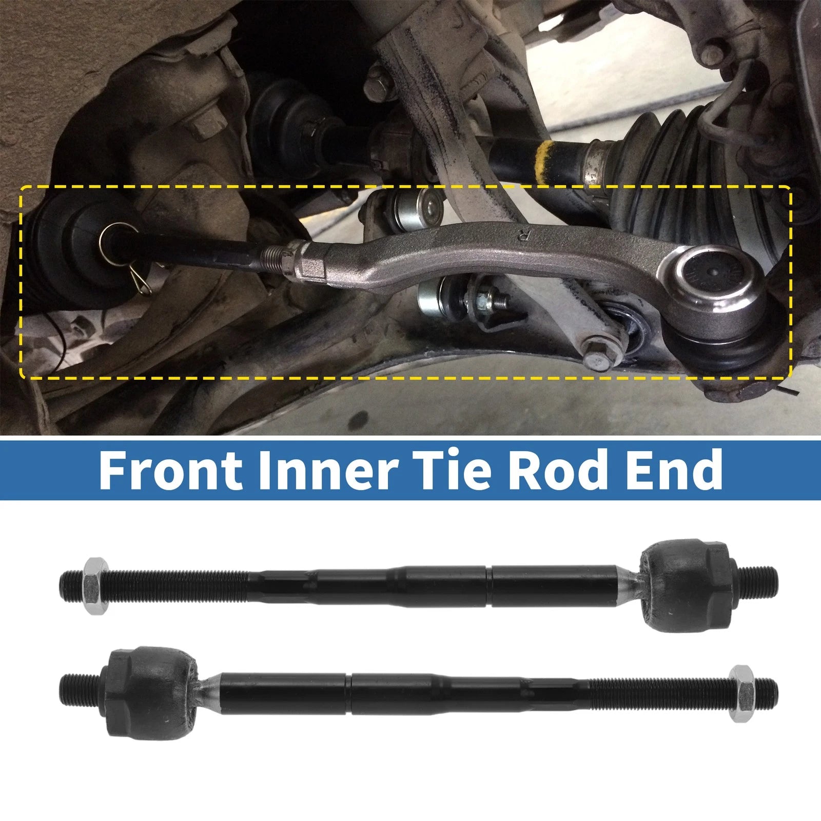 2 Pcs Front Inner Tie Rod End Links for Ford Flex (2013–2016)