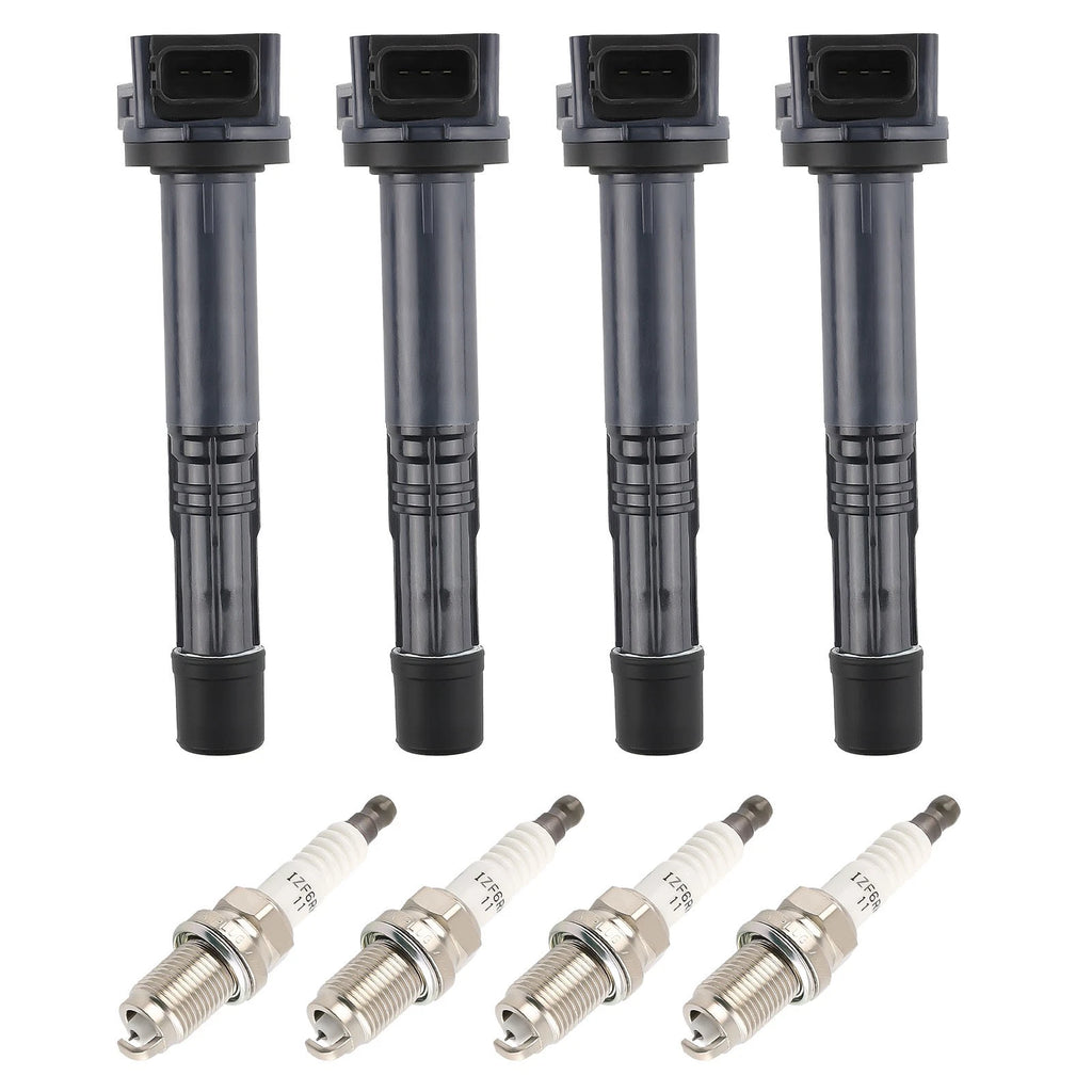 Set of 4 Ignition Coils & 4 Spark Plugs for Honda Accord CR-V (2003–2011)