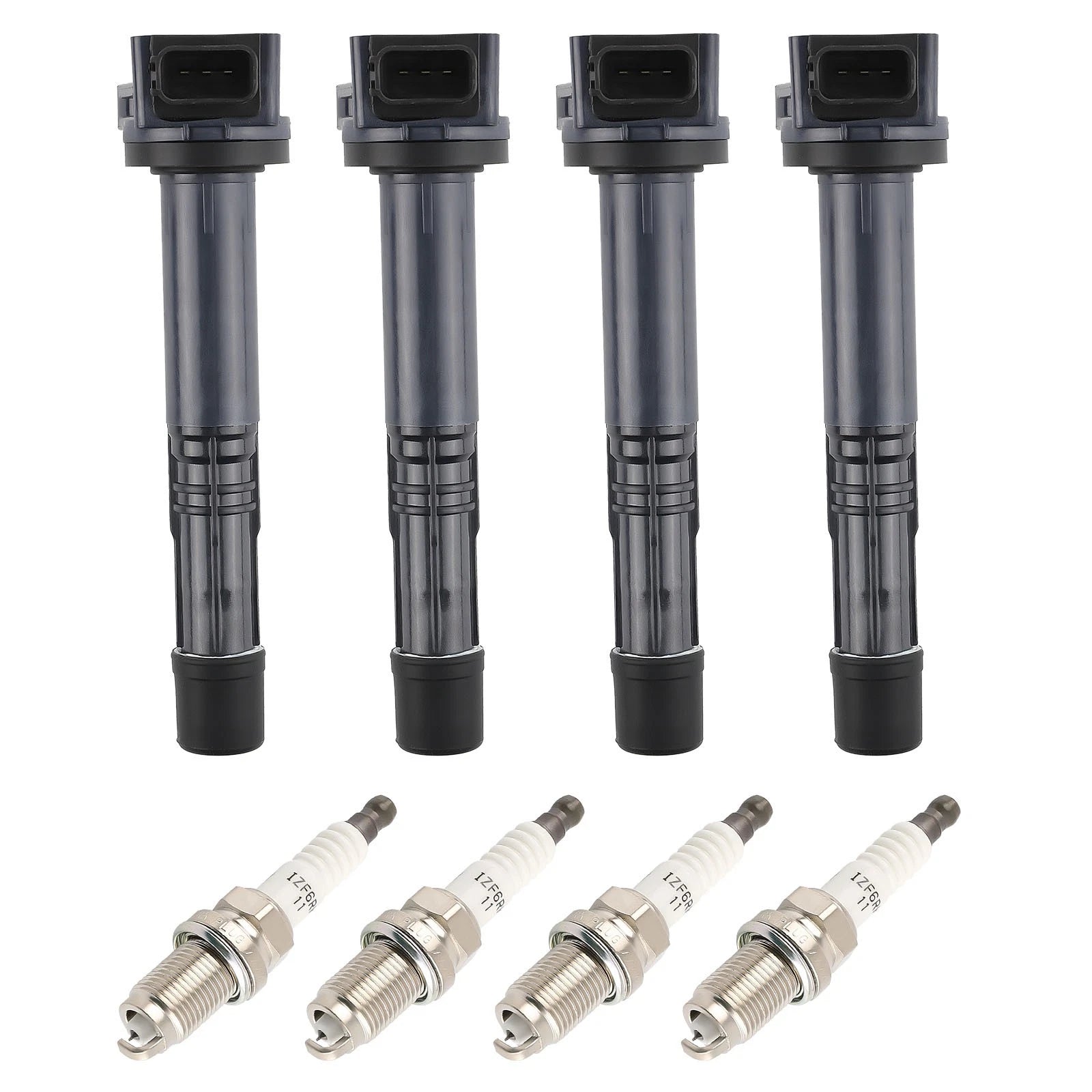 Set of 4 Ignition Coils & 4 Spark Plugs for Honda Accord CR-V (2003–2011)