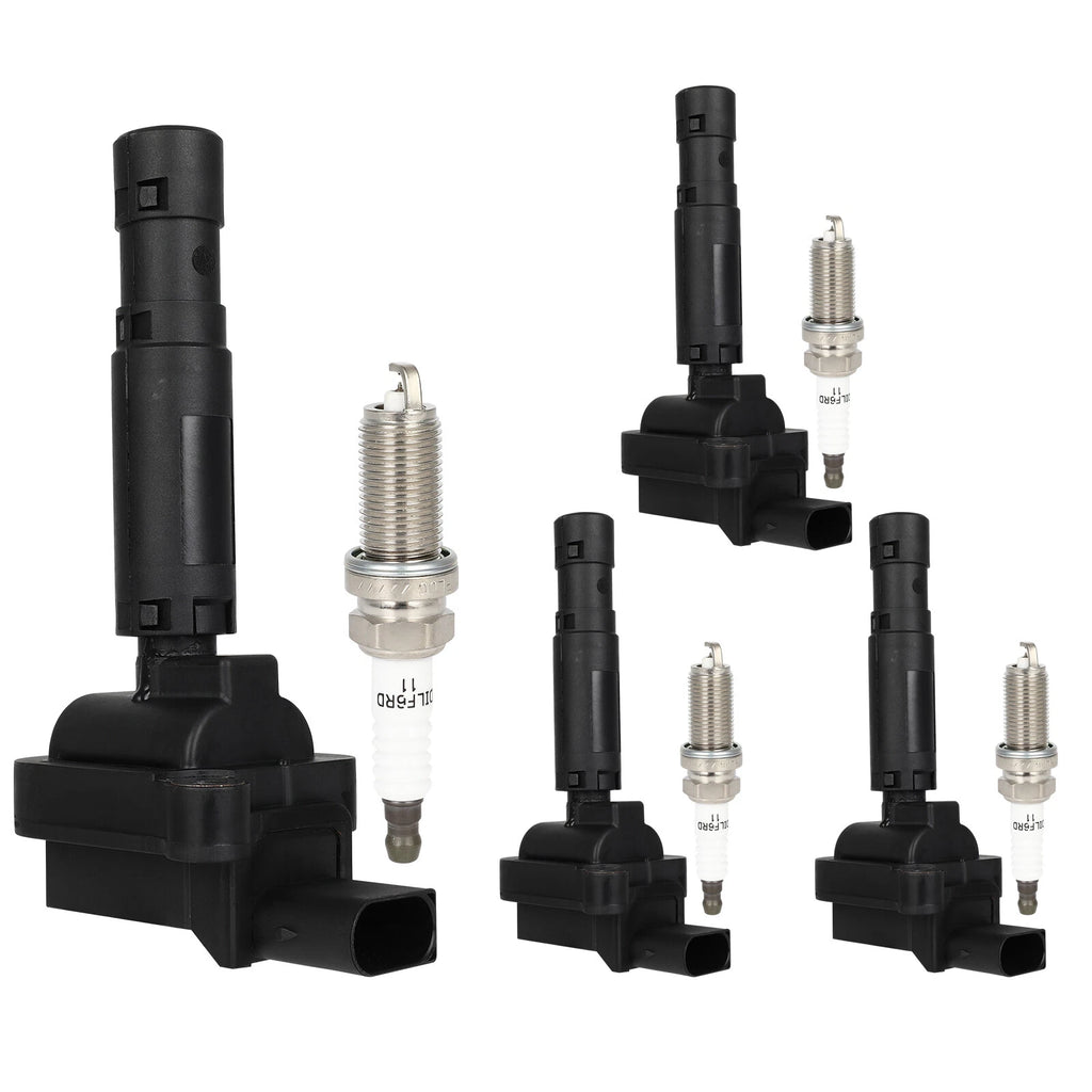 Set of 4 Ignition Coils & Spark Plugs for Mercedes-Benz C230 (2003–2005)