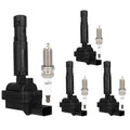 Set of 4 Ignition Coils & Spark Plugs for Mercedes-Benz C230 (2003–2005)