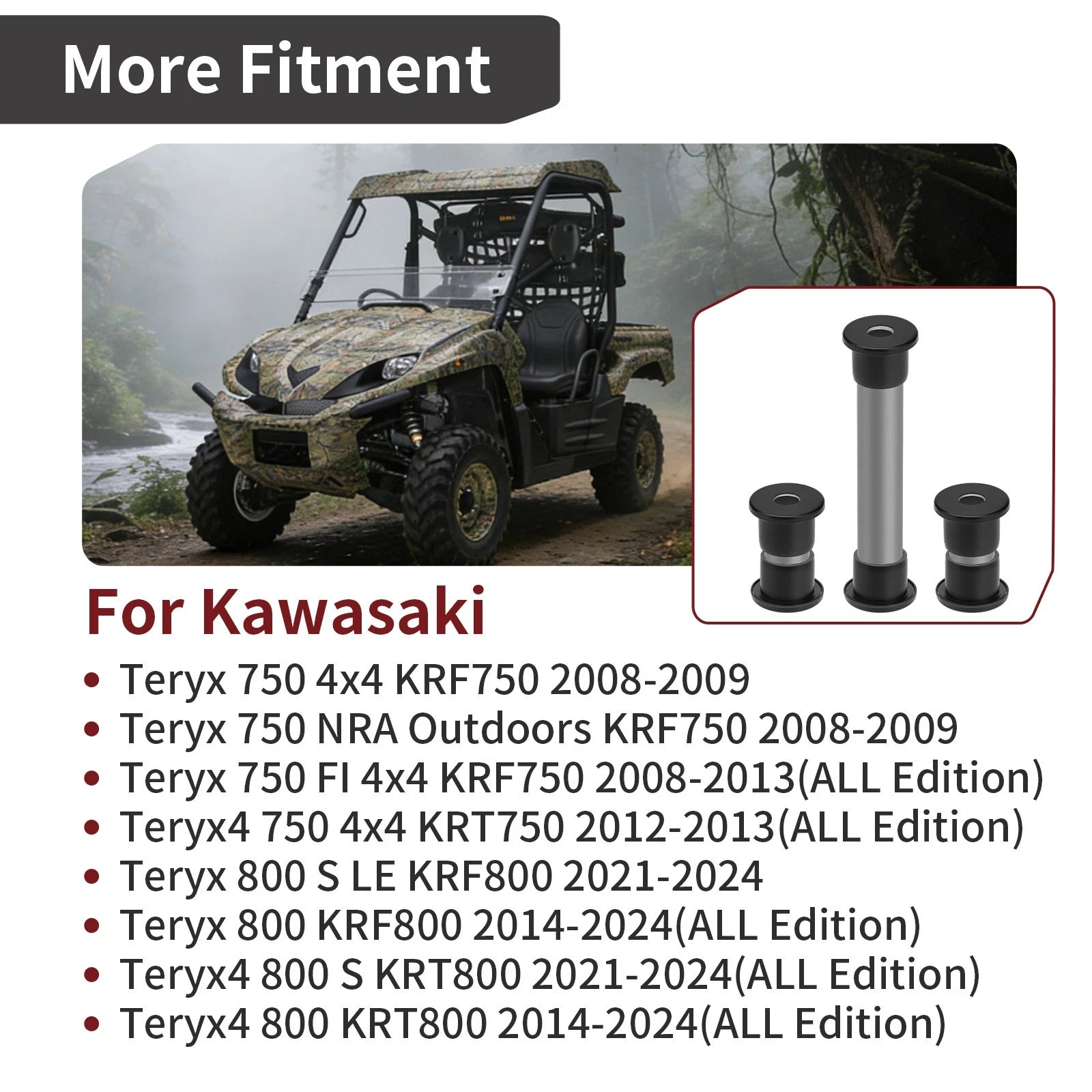 Front Upper & Lower A-Arm Bearing Bushing Kit for Kawasaki Teryx 800 (2014–2024)
