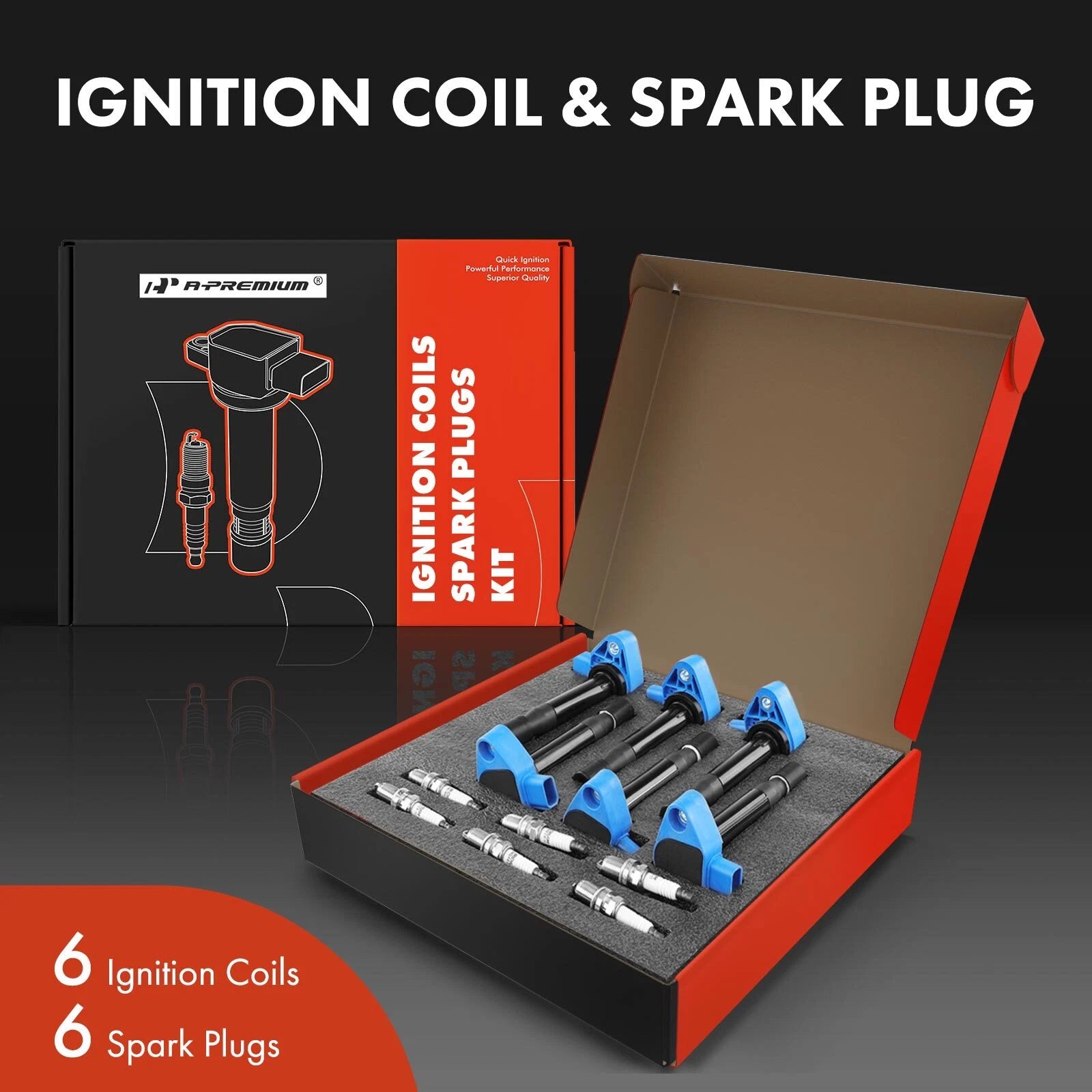 6X Ignition Coils & 6X Iridium Spark Plugs for Honda Accord Odyssey (2003–2017)
