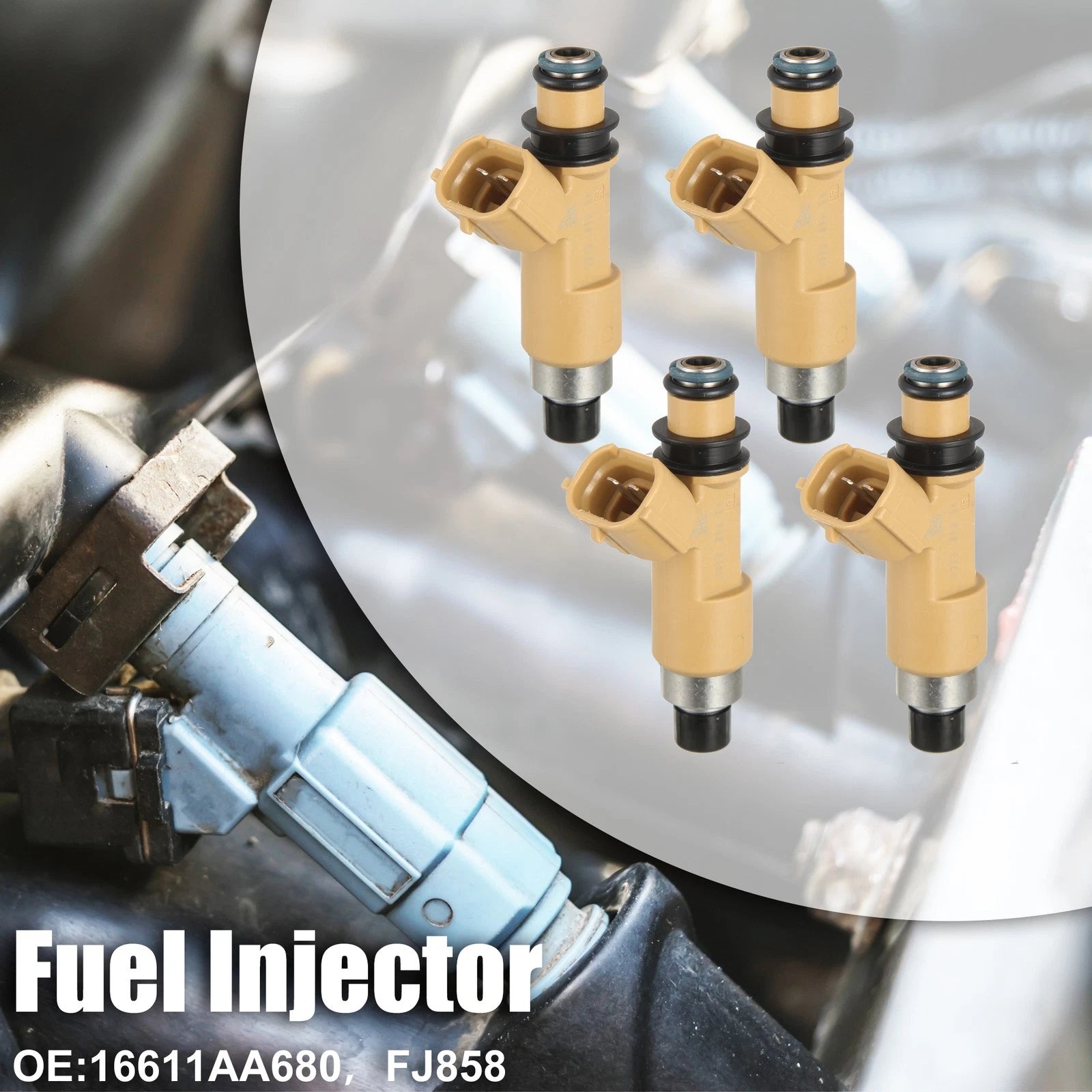 4Pcs Fuel Injector Nozzle 16611-AA680 for Subaru Forester Impreza (2005–2010)