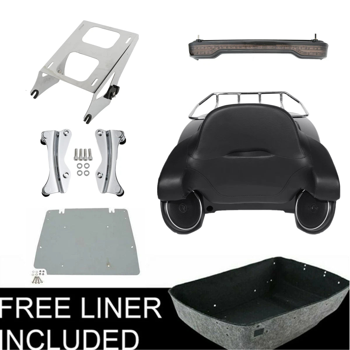 Trunk Backrest Speakers for Harley Touring Electra Glide (2014–2025)
