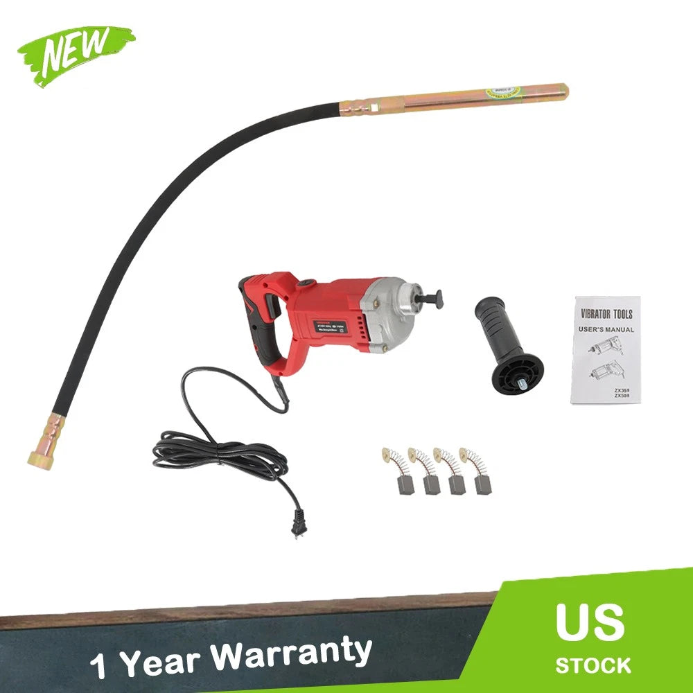 Electric Concrete Vibrator for Handheld Use with 6.6ft Shaft