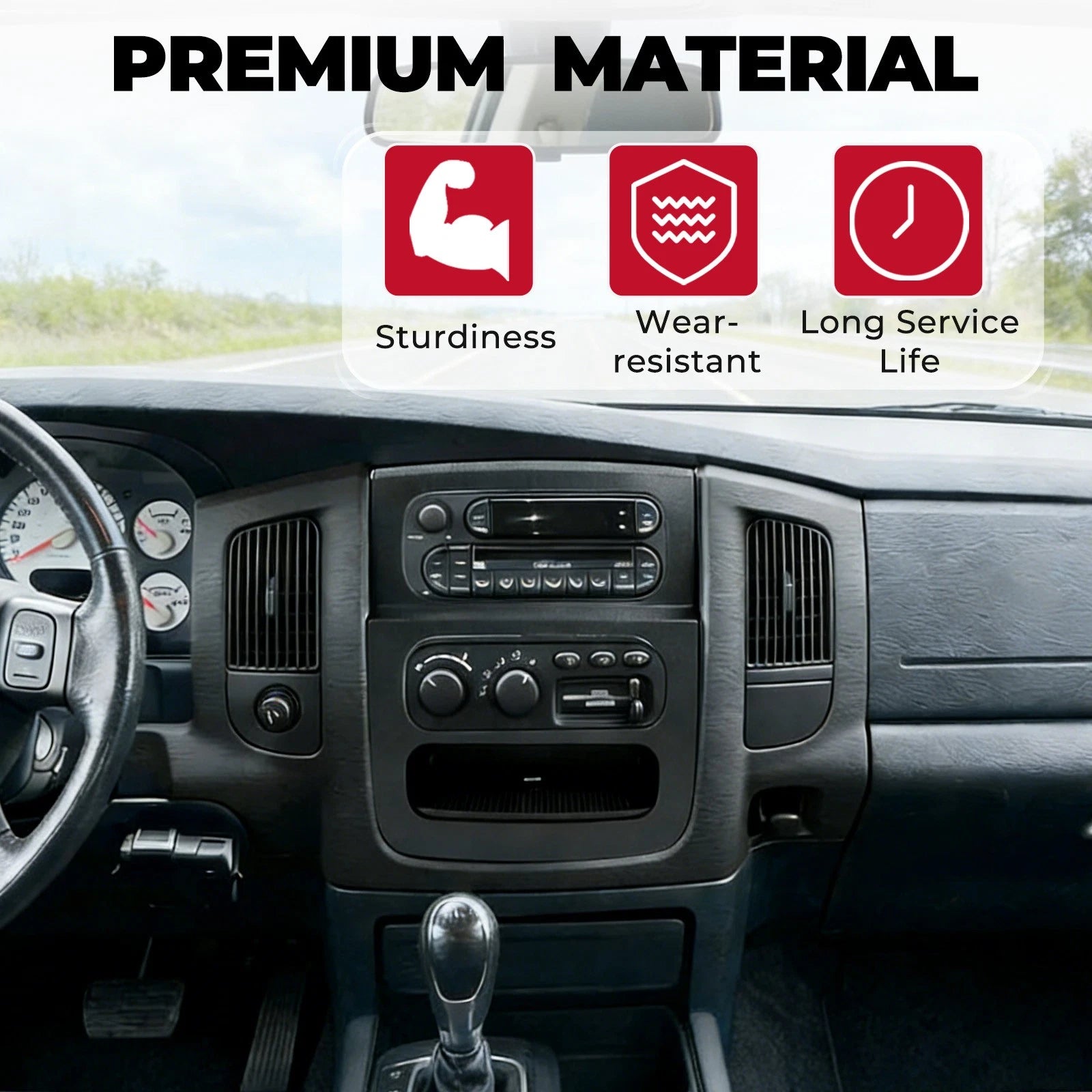 Center Dash Radio Bezel Trim Panel for Dodge Ram 1500 2500 (2002-2005)