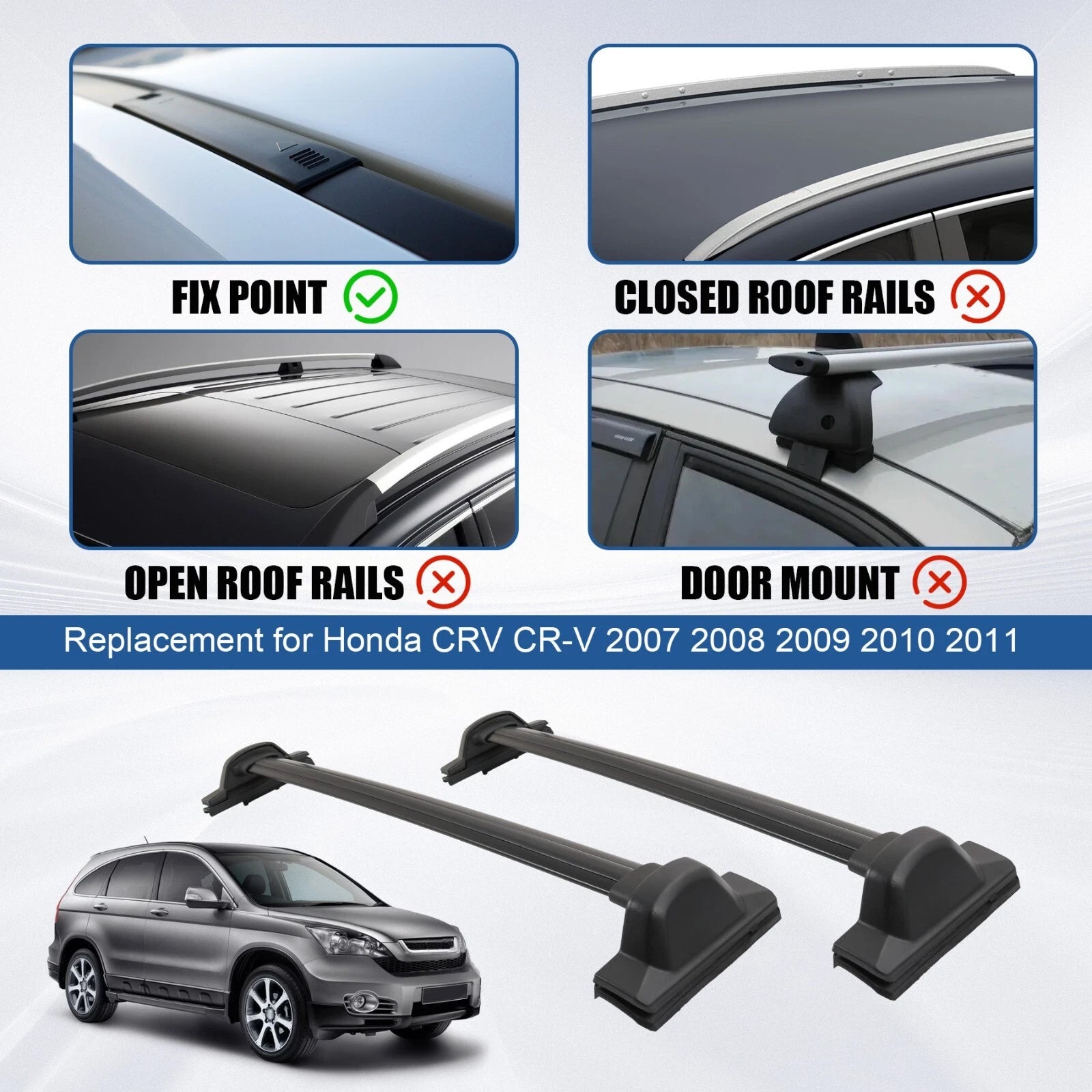 Roof Rack Cross Bars for Honda CR-V (2007–2011)