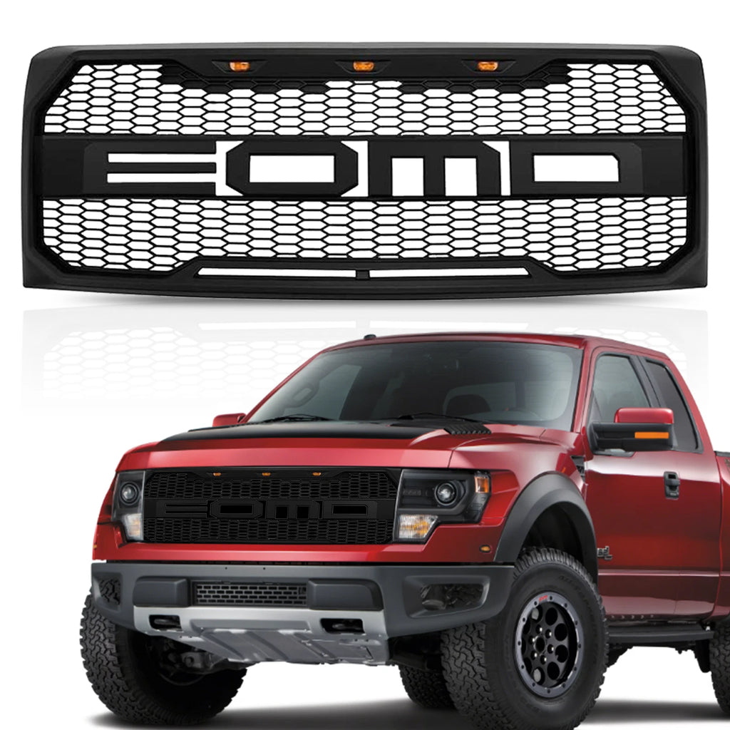 Front Bumper Grille for Ford F150 (2009–2014) Mesh with Wire Harness