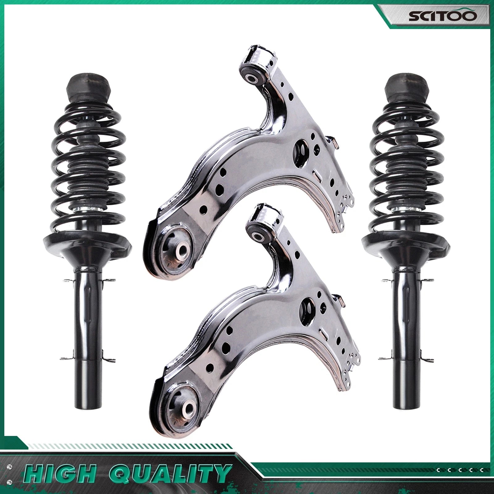 Front Struts w/ Coil Spring Lower Control Arm Kit for VW Jetta Golf Beetle