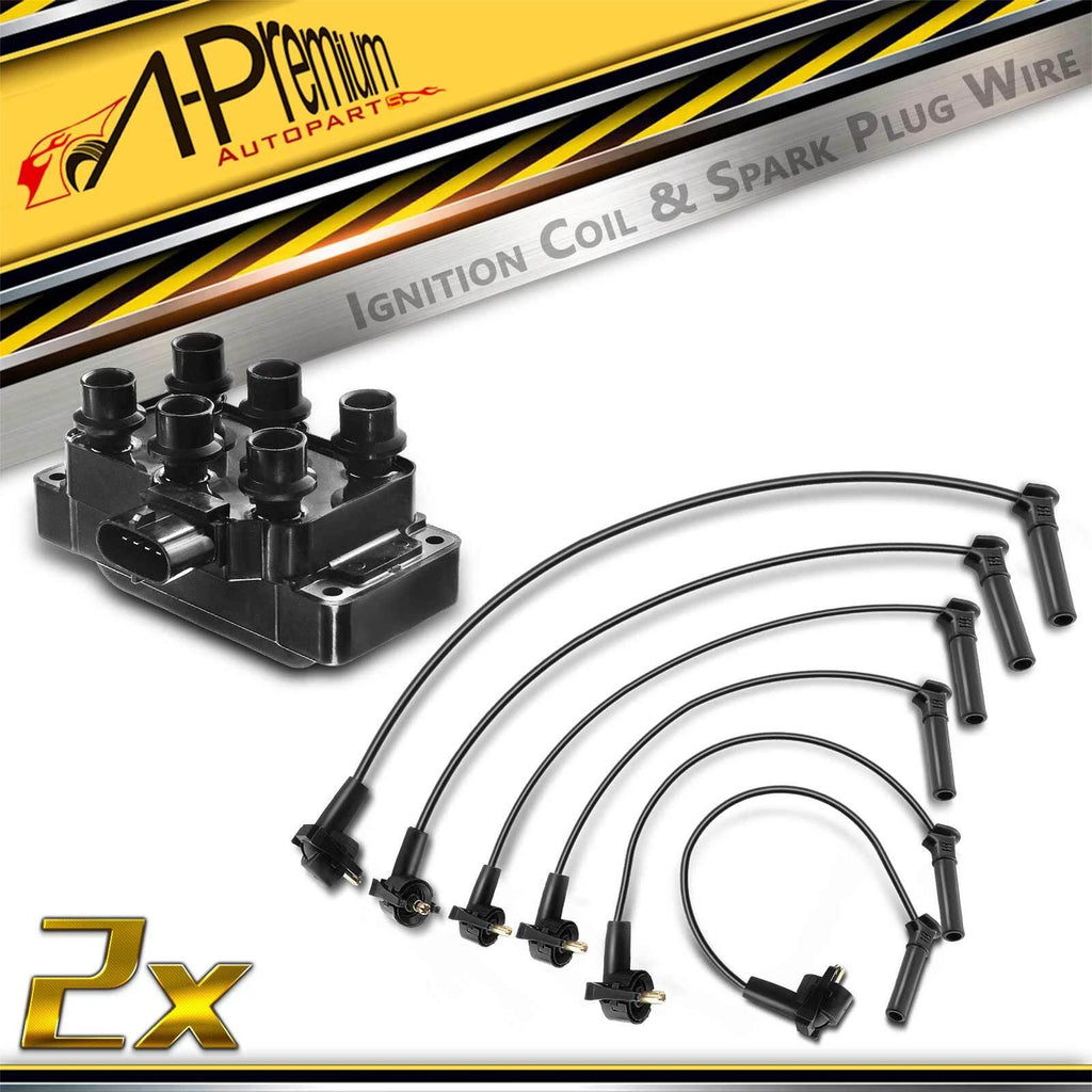 Ignition Coil Pack and 6 Spark Plug Wires for Ford Explorer (2002–2010)