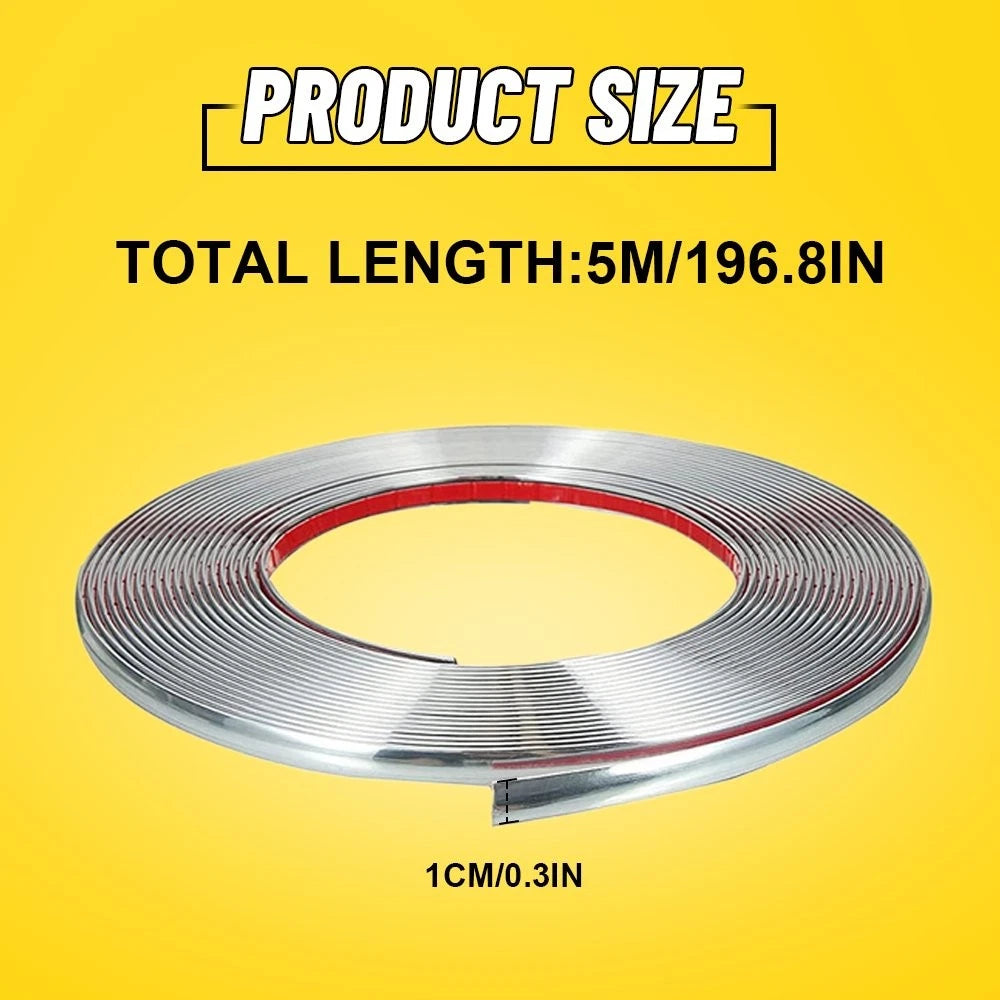 Chrome Trim Molding Strip for Universal Car Body Door Protector (16ft)