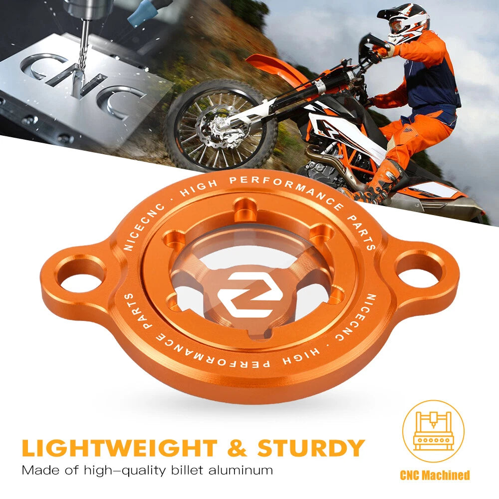 Clear Oil Filter Cover Cap for KTM 250 350 450 500 XCF EXC-F (2017–2025)