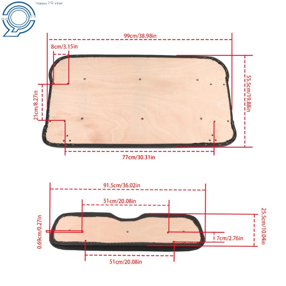 Front Black Seat Cushion for E-Z-GO Medalist TXT (1993-2013)