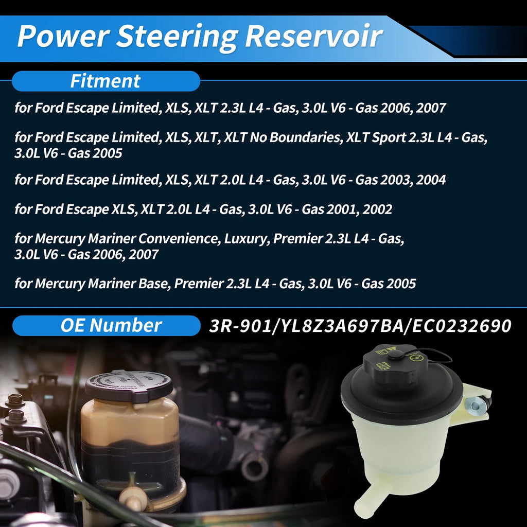 Power Steering Fluid Reservoir for Ford Escape (2003–2007) No.YL8Z3A697BA, EC0232690