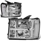 Factory Style Headlight Lamps for GMC Sierra 1500 2500 3500 (2007–2014) Chrome/Clear