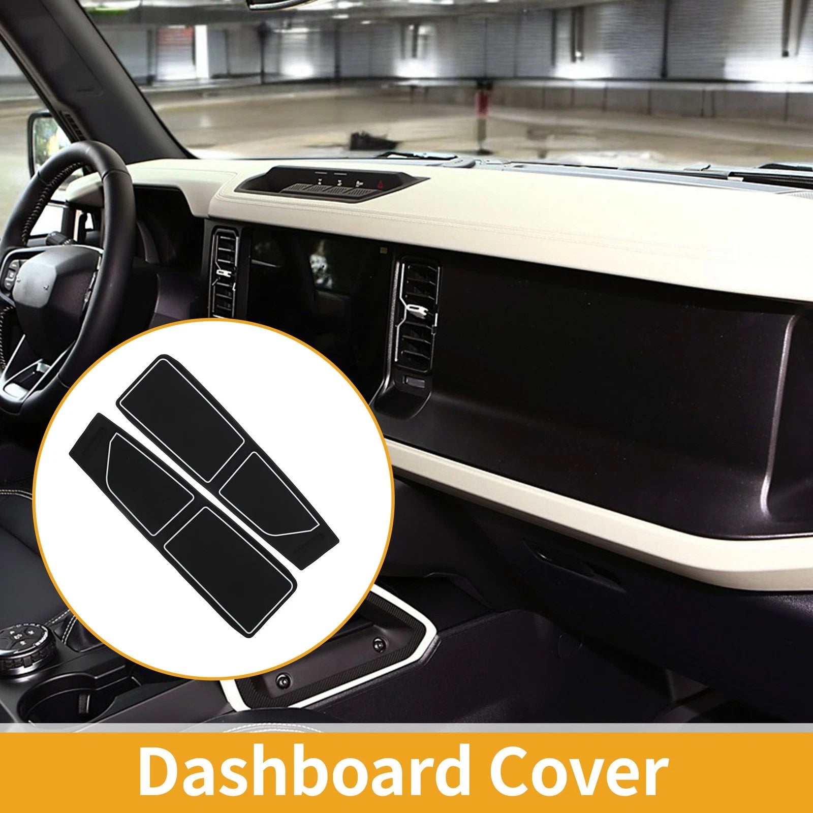 Dashboard Cover for Ford Bronco (2021–2024) Black Gray Set of 1