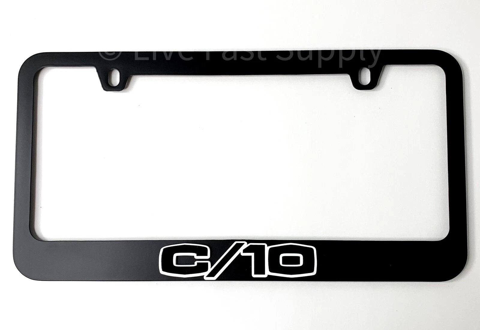 Matte Black License Plate Frame Premium with White Outline for Chevy C10 (1960–1966)
