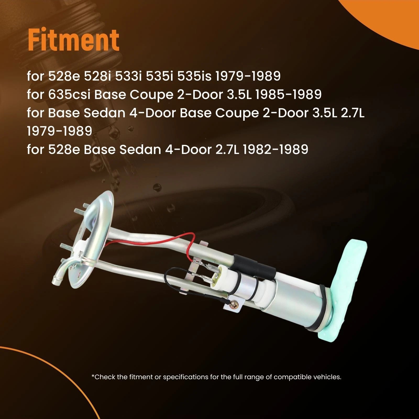 Fuel Pump Module Assembly for BMW 528i 535i M5 633CSi 635CSi (1979–1989) 16141179425