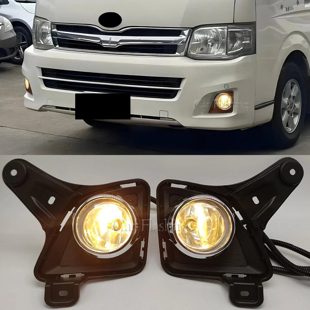 Front Bumper Fog Lights Lamp w/ Cover Bezel for Toyota Hiace (2011–2013)