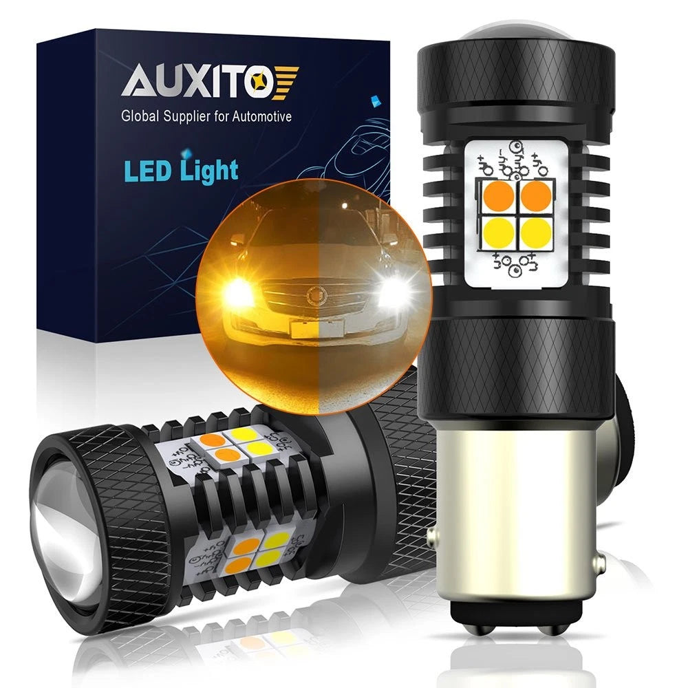 2X AUXITO LED 1157 Turn Signal Switchback Bulbs for