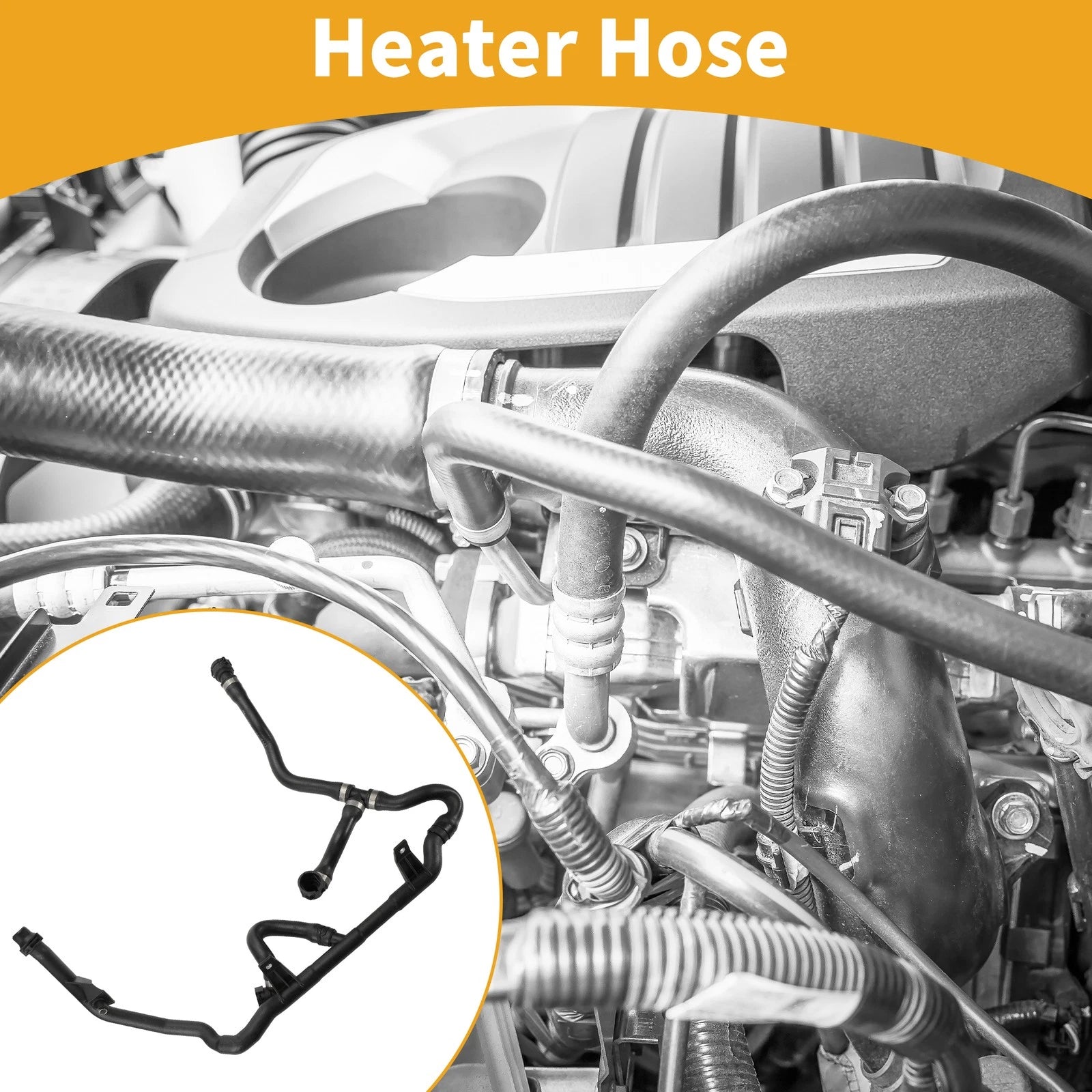 Heater Hose for BMW X1 E84 2.0L (2011–2017) No. 17127639027 Rubber Black