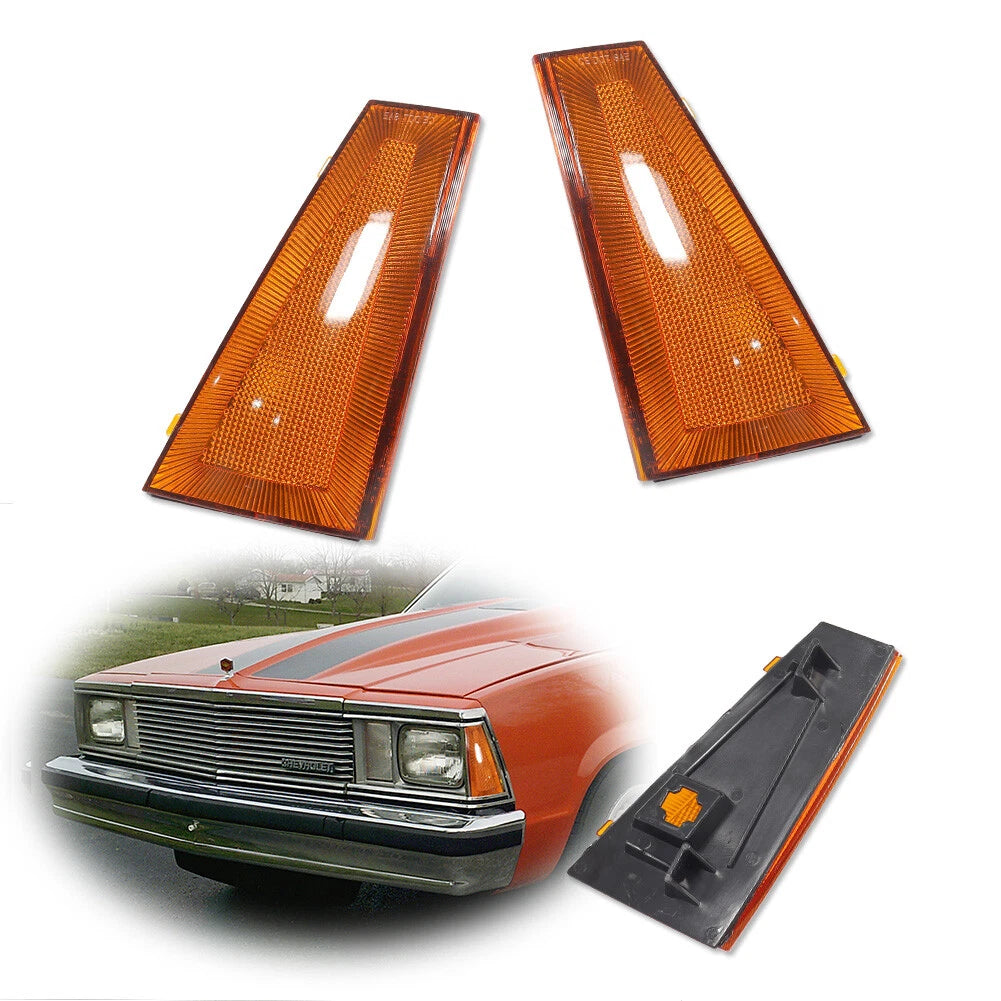Amber Front Signal Lamp Corner Light Housings for Chevy El Camino, Malibu (1980–1981)