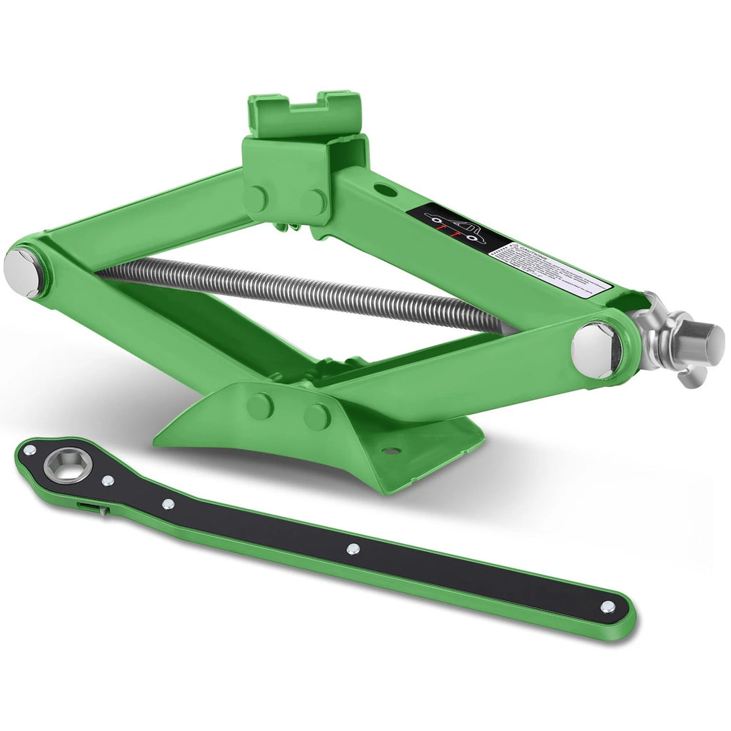 2 Ton Hydraulic Scissor Lift Jack 3.85-17.4 in w/Ratchet Wrench