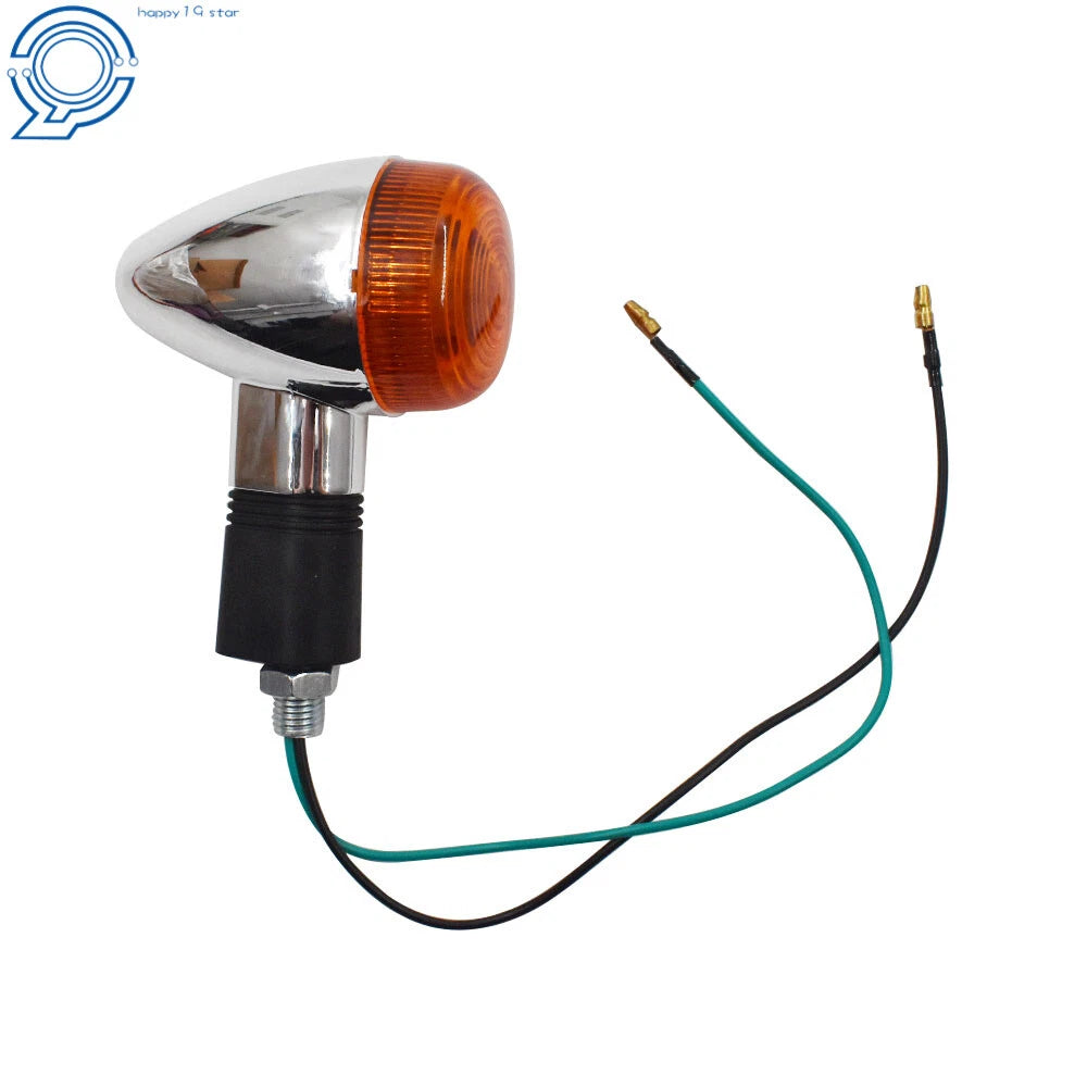 Set of 4 Chrome Motorcycle Turn Signal Lights for Honda Suzuki Yamaha