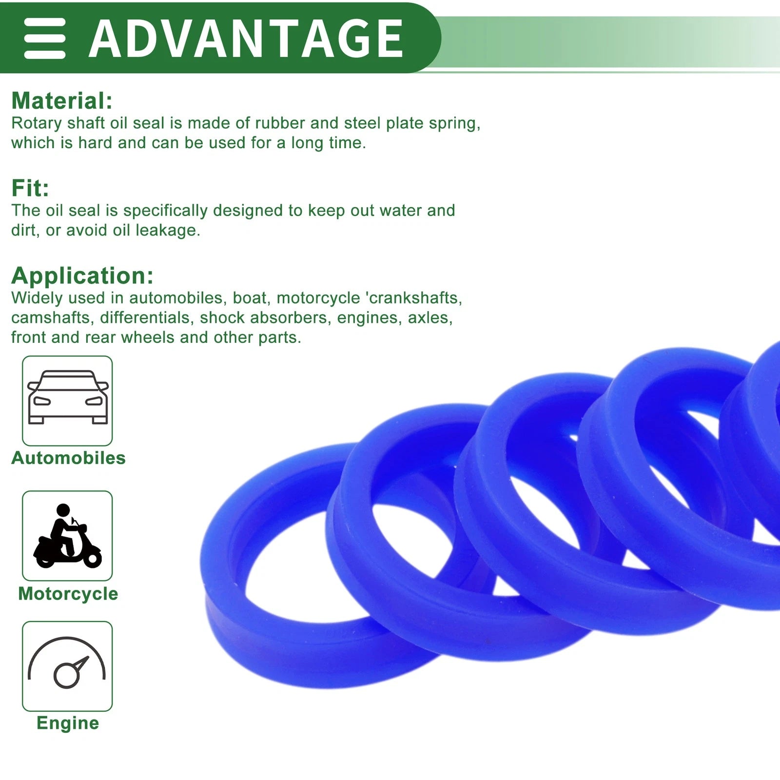 Set of 5 Oil Seal Rotary Shaft Seal 35x45x10mm for Various Models 