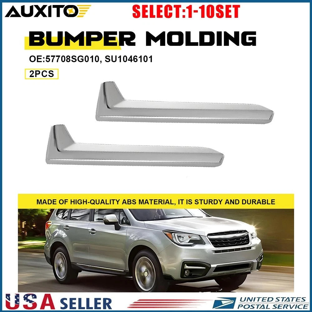 Set of 2 Chrome Fog Light Bumper Trim for Subaru Forester (2017–2018)