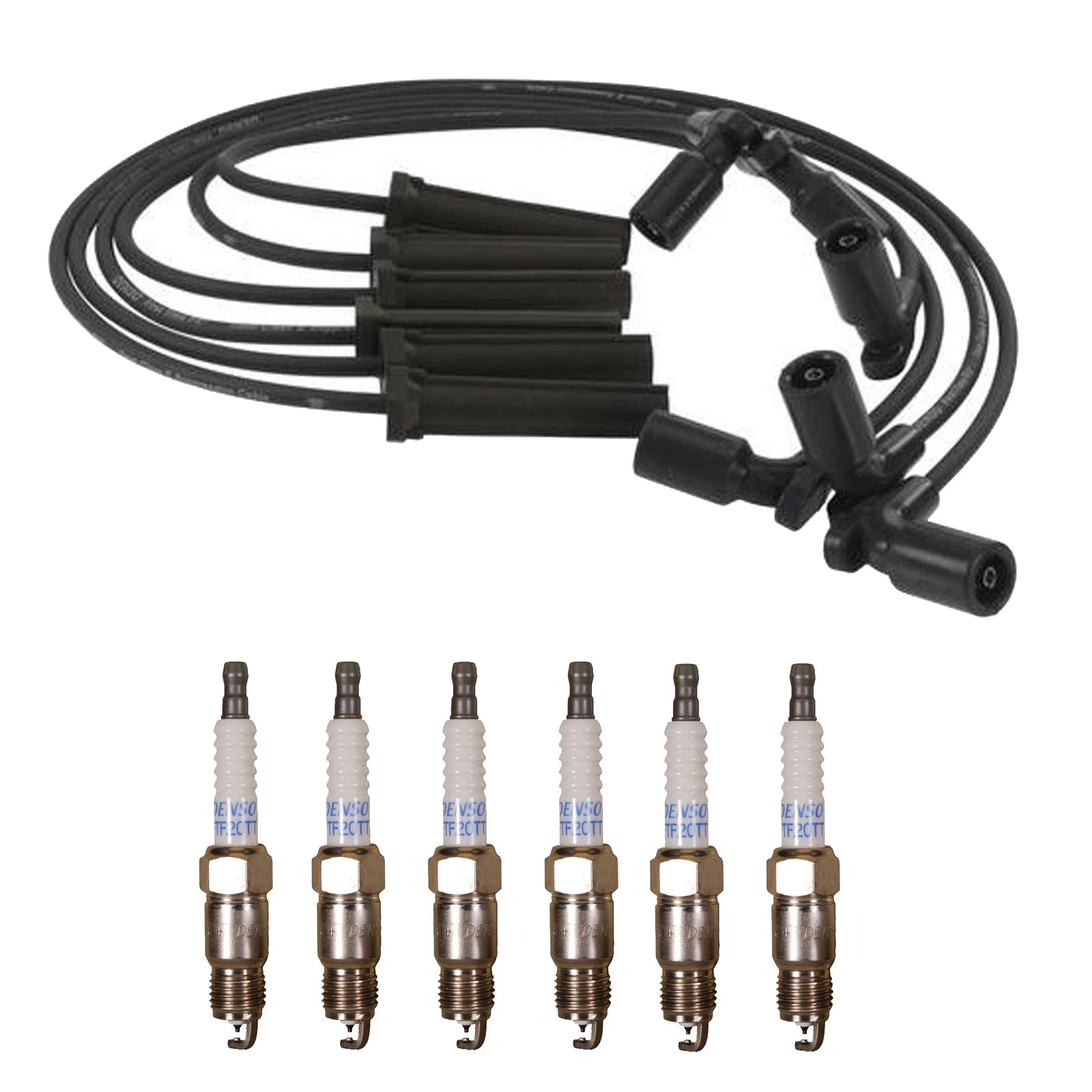 Denso 7mm Wire Set & 6 Platinum TT Spark Plugs Kit for Chevrolet GMC V6