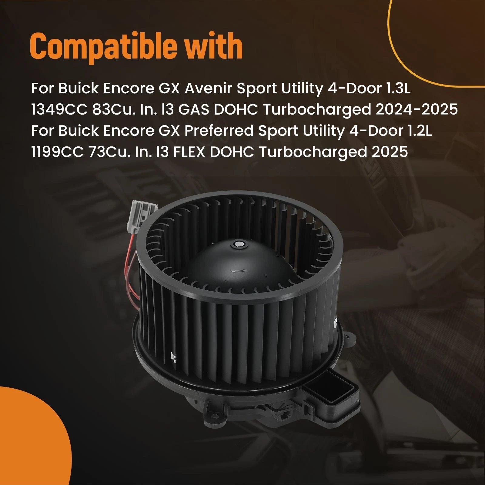 Heater Blower Motor w/ Fan for Buick Encore GX/Chevrolet Trailblazer (2020–2023) 42737329
